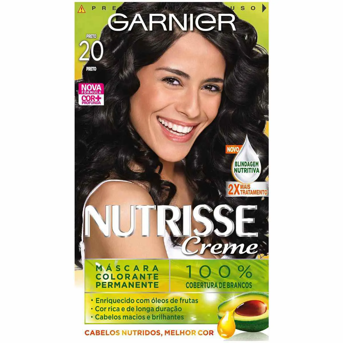 Tinta de Cabelo Permanente Nutrisse Creme - 20 Preto