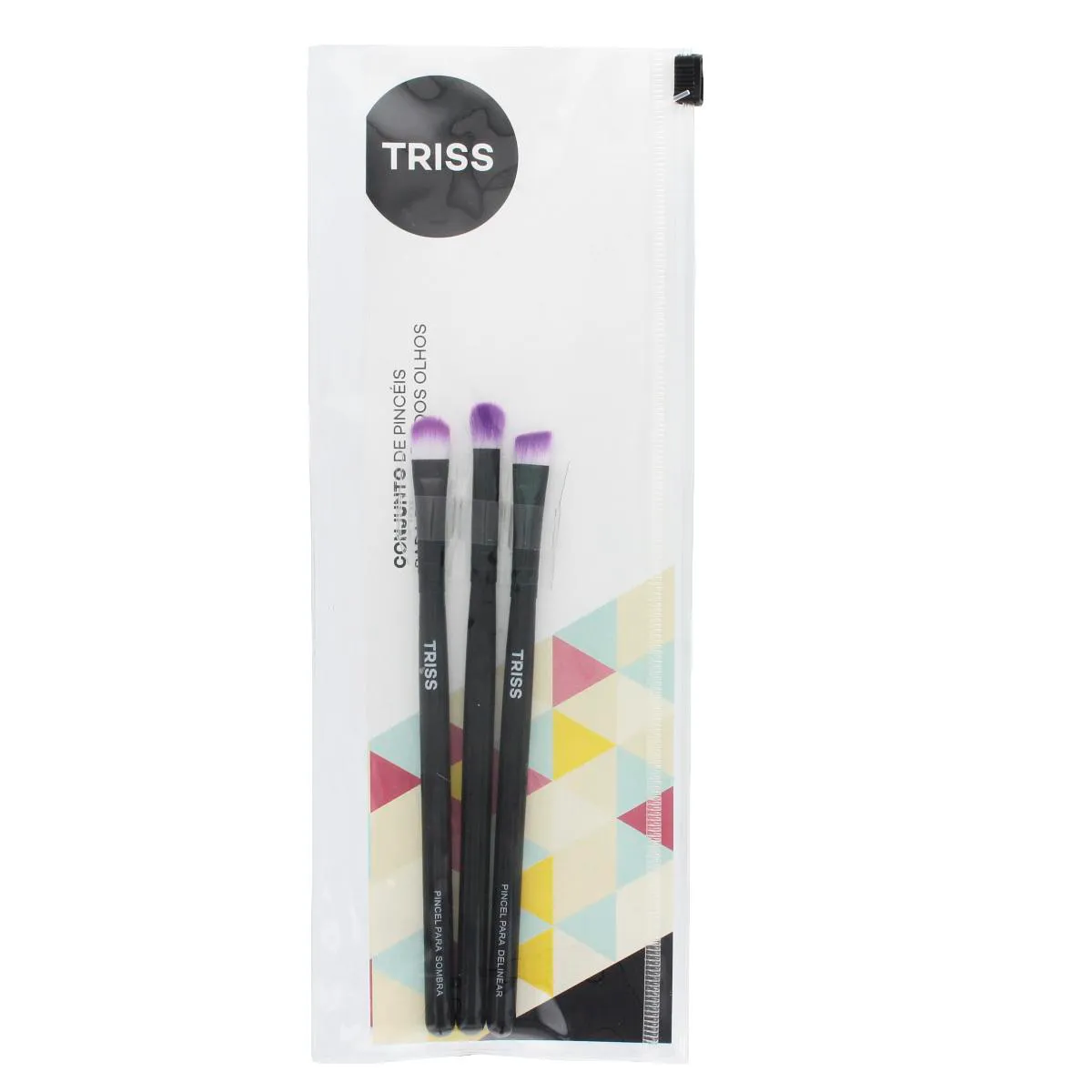 Kit Pincéis de Maquiagem para Sombra Triss 3 Unidades