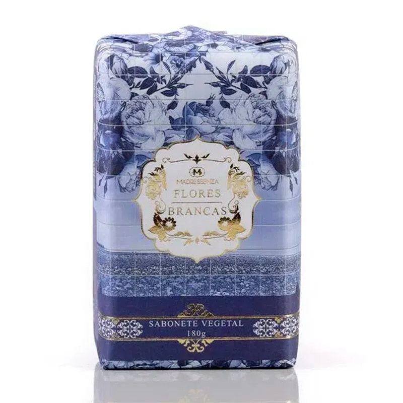Sabonete vegetal em barra flores brancas madressenza 180g