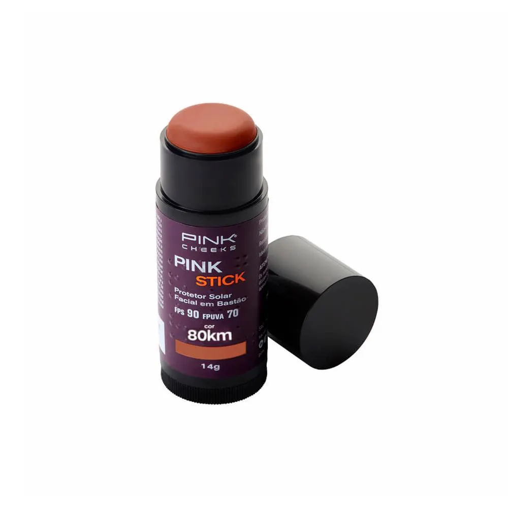 Pink Cheeks Pink Stick Fps 90 Fpuva 70 80km Ultra Protetor Solar Facial com Cor 14g