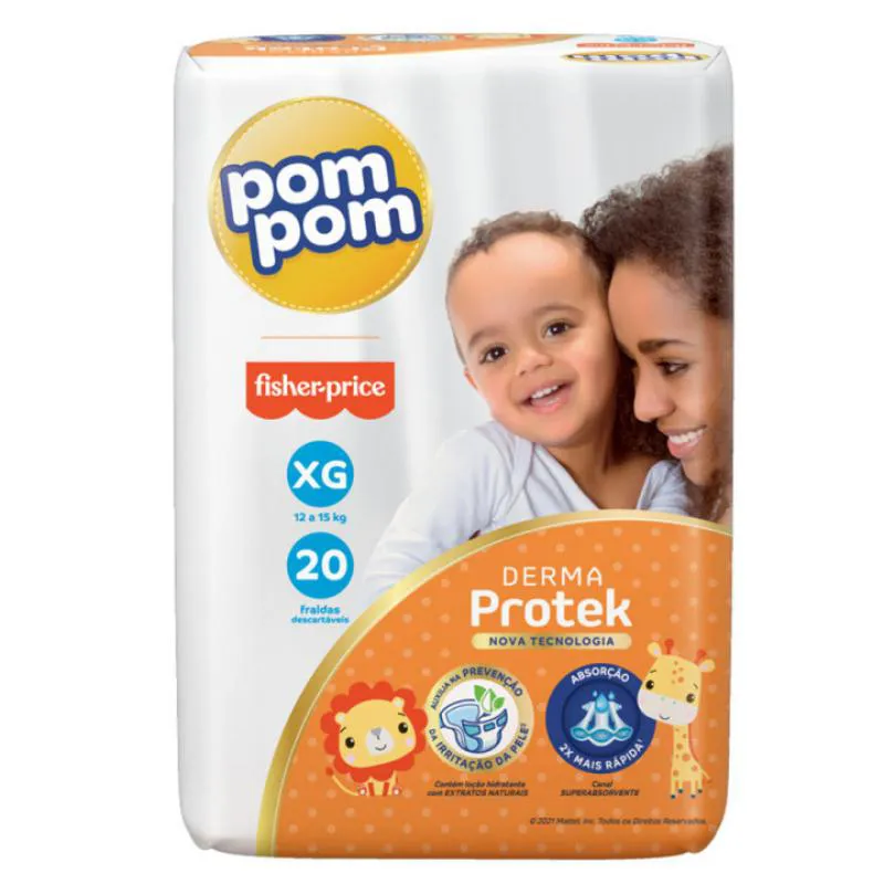 Fralda Pom Pom Derma Protek Xg 20 unidades