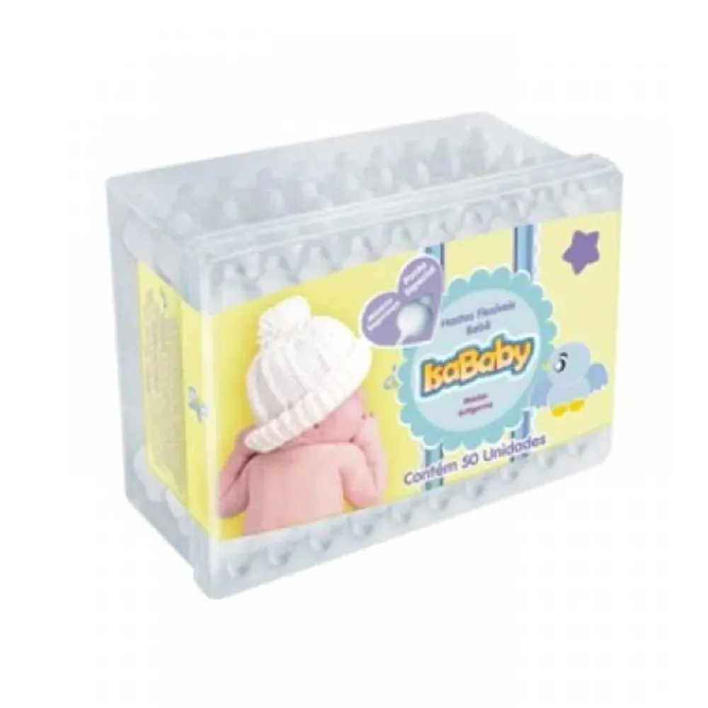 Hastes Flexíveis Isababy - 50 unidades