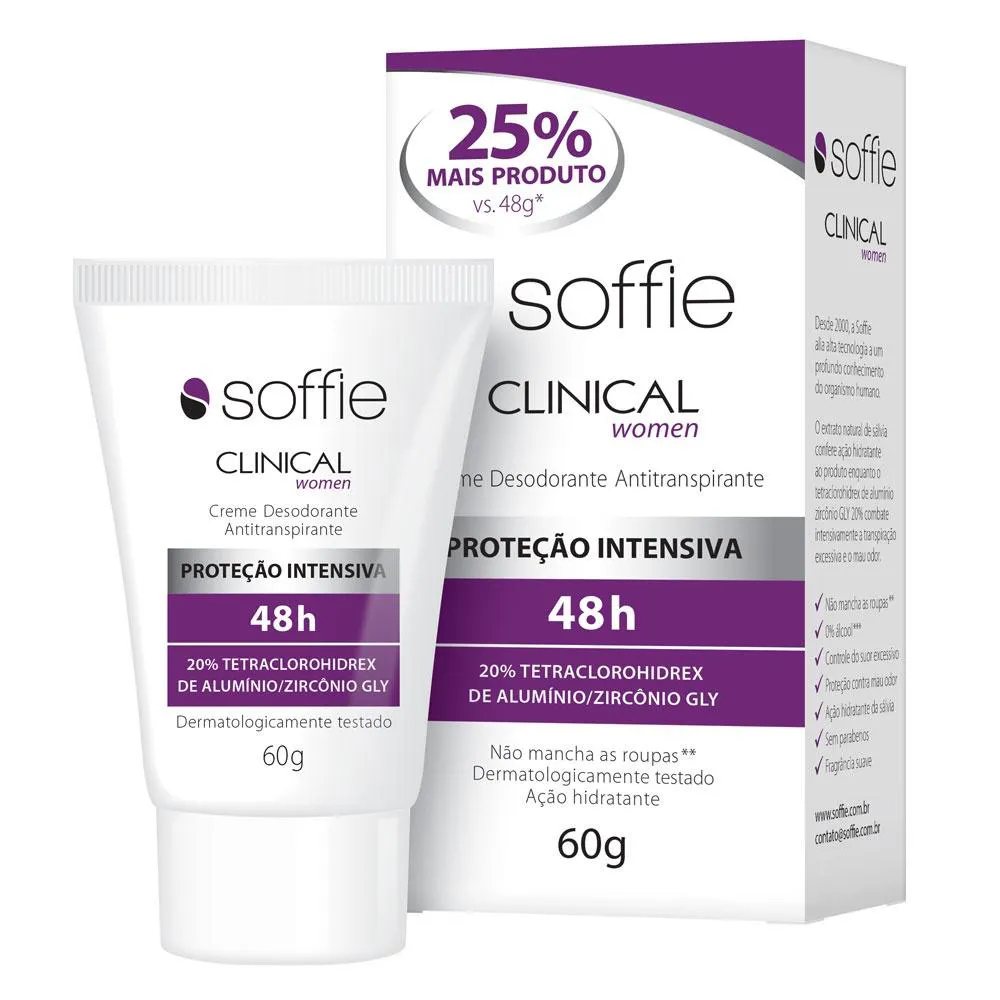 Desodorante Antitranspirante Creme Soffie Clinical Feminino 48h
