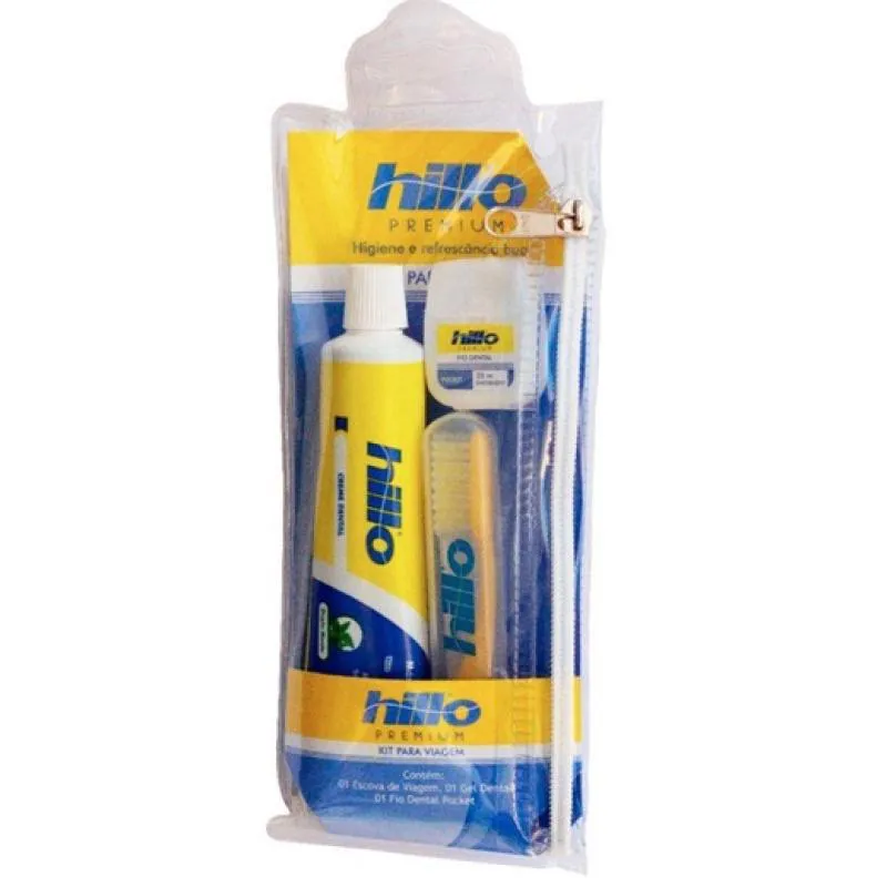 Kit Viagem Hillo Gel Dental 60g + Fio Dental 25m + Escova de Dente