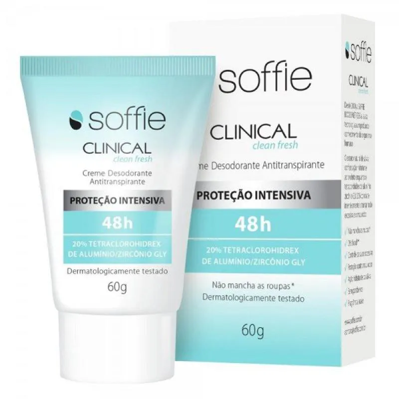 Desodorante Antitranspirante Creme Soffie Clinical Clean Fresh 60g