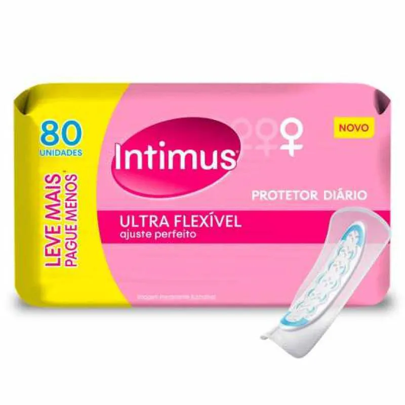 Protetor Diário Intimus Ultra Flexível Leve Mais Pague Menos 80 unidades
