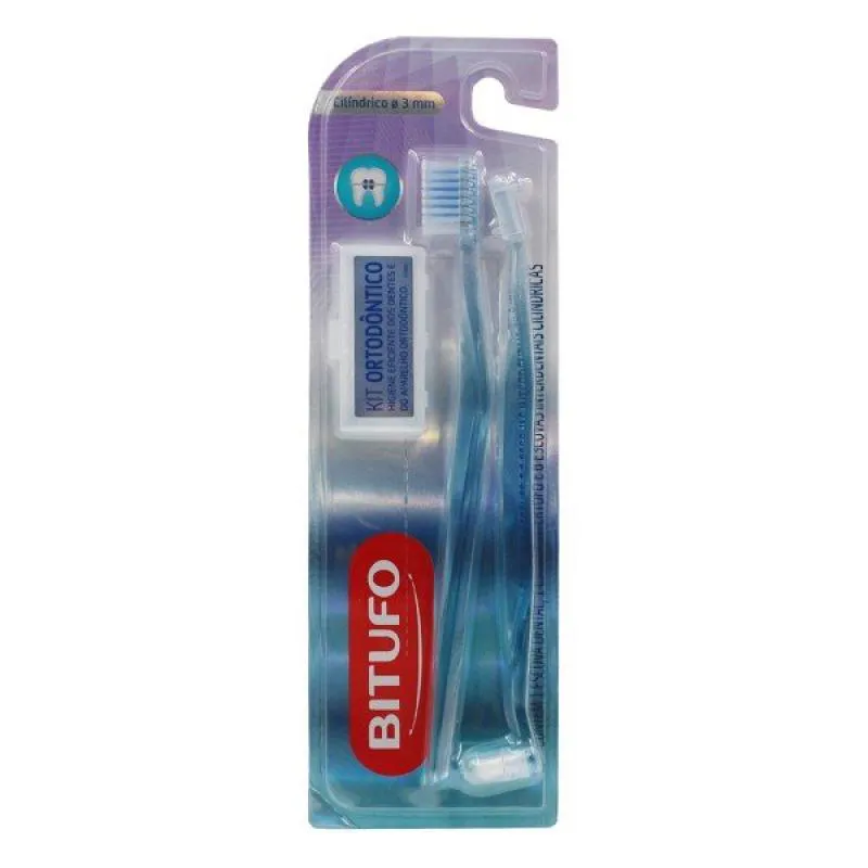 Kit 1 Escova Dental 1 Escova Intertufo E 6 Escovas Interdentais Cilíndricas 3mm Bitufo