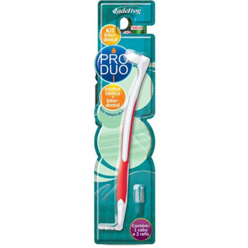 Escova Dental Cônica + Interdental Jadefrog Pro Duo