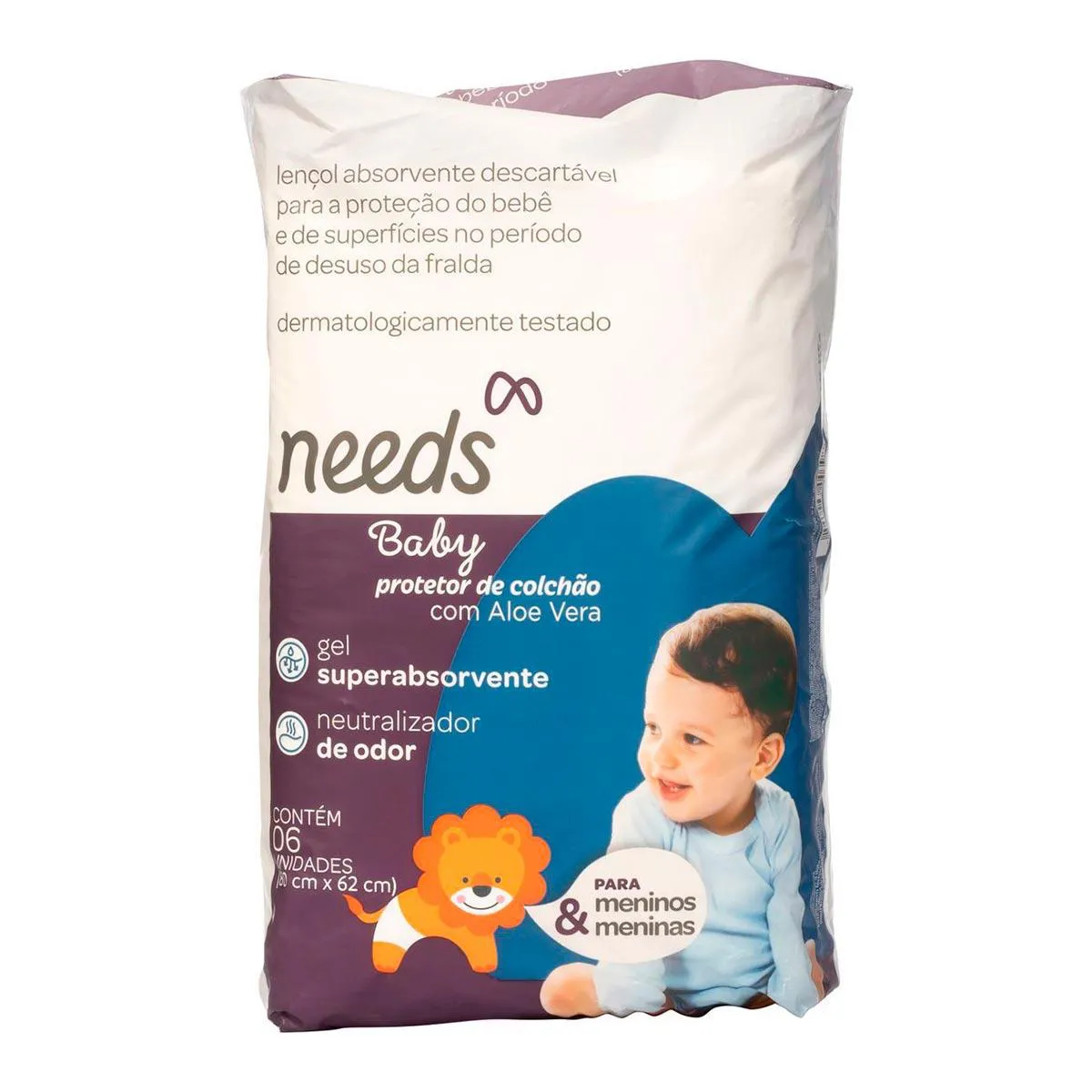 Protetor de Colchão Needs Baby Aloe Vera 6 Unidades