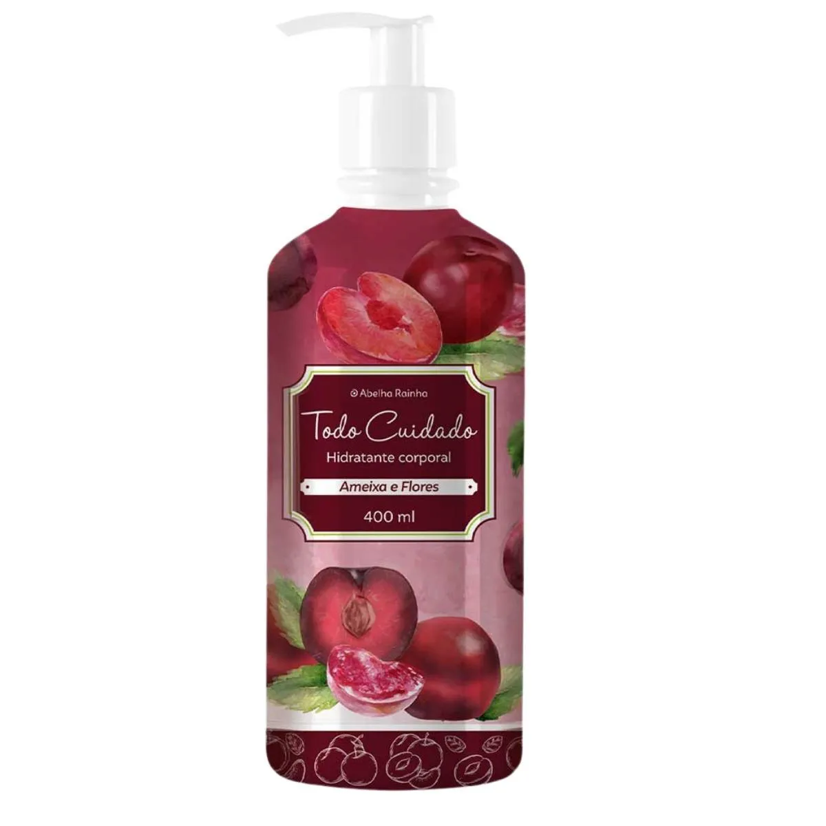 Hidratante corporal ameixa e flores todo cuidado abelha rainha 400ml