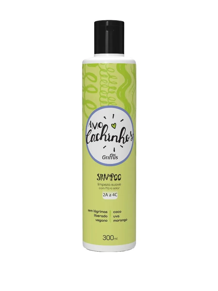 Shampoo limpeza suave vegano amo cachinhos griffus 300ml