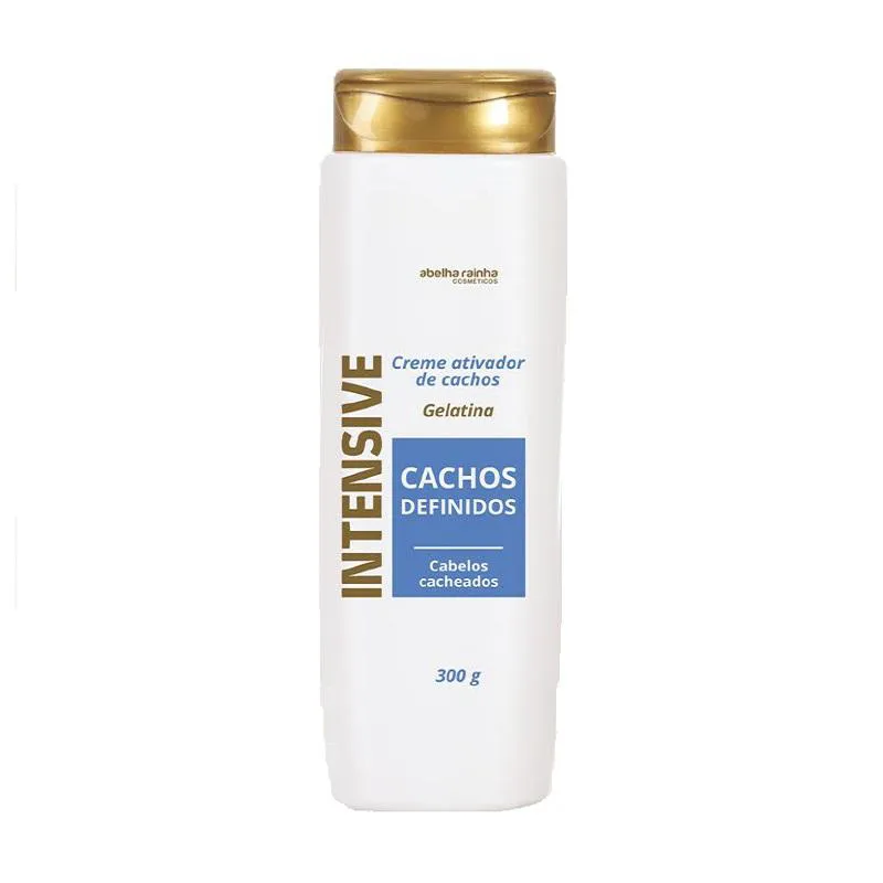Creme cachos definidos com gelatina para cabelos cacheados intensive abelha rainha 300g