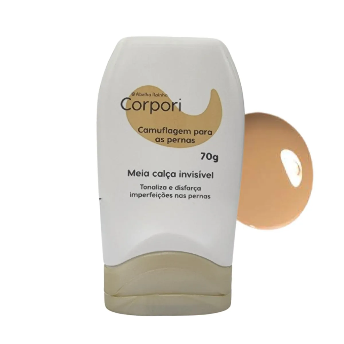 Camuflagem para as Pernas Meia Calça Invisível Pele Morena Clara Corpori Abelha Rainha 70g