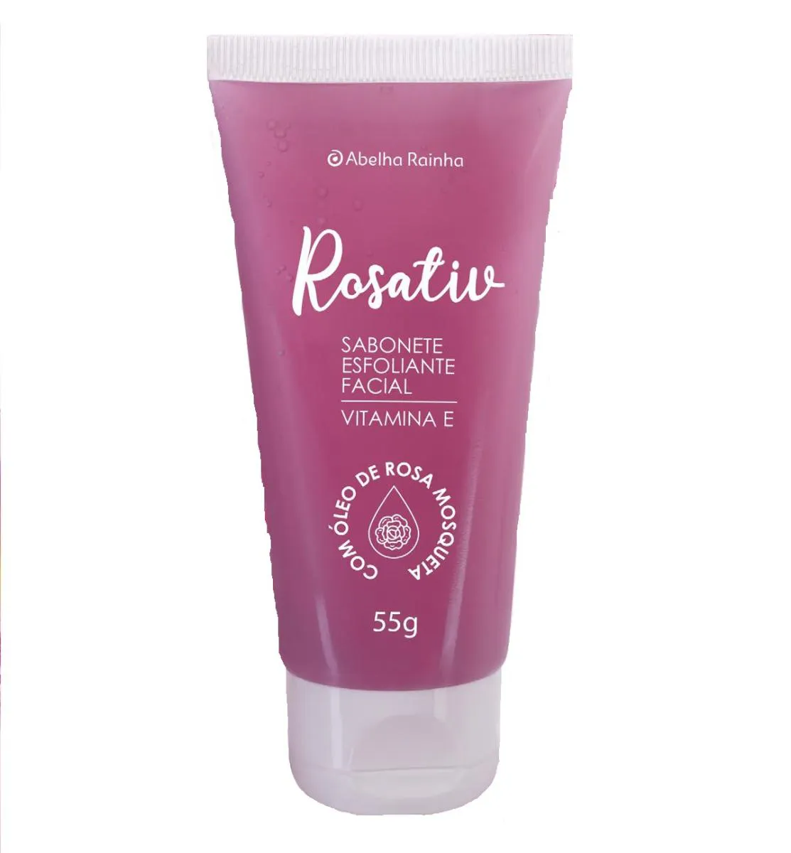 Sabonete esfoliante facial rosa mosqueta rosativ abelha rainha 55g