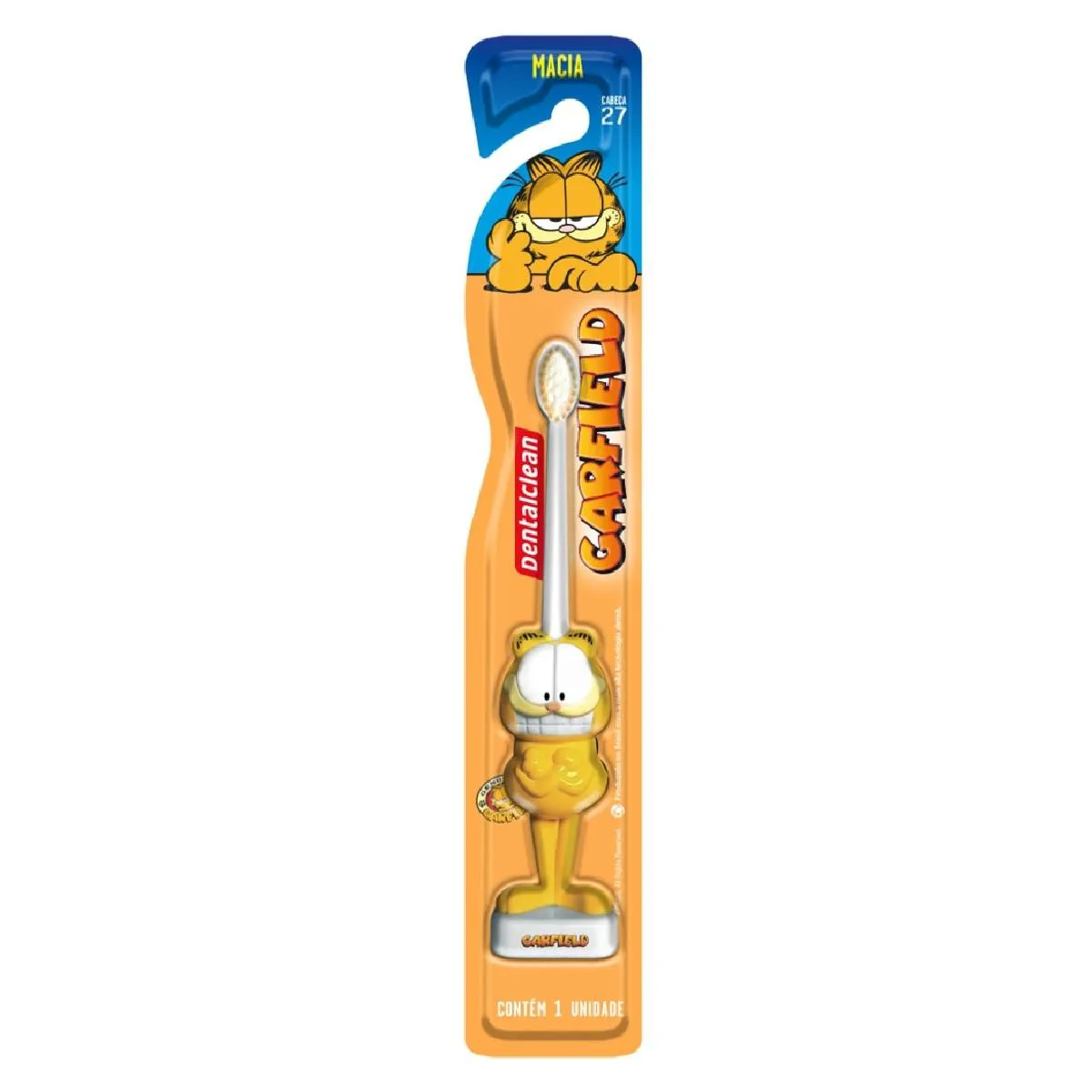 Escova de dente infantil macia 3d boneco garfield dentalclean