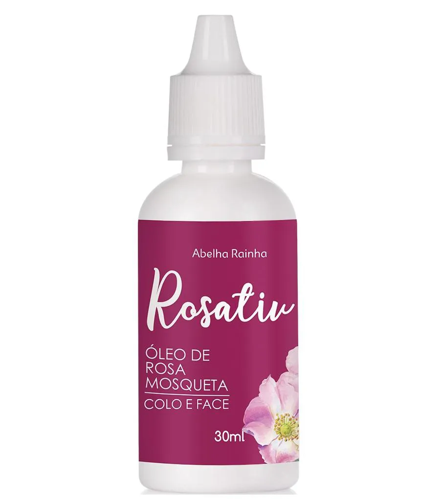 Óleo de rosa mosqueta para colo e face rosativ abelha rainha 30ml