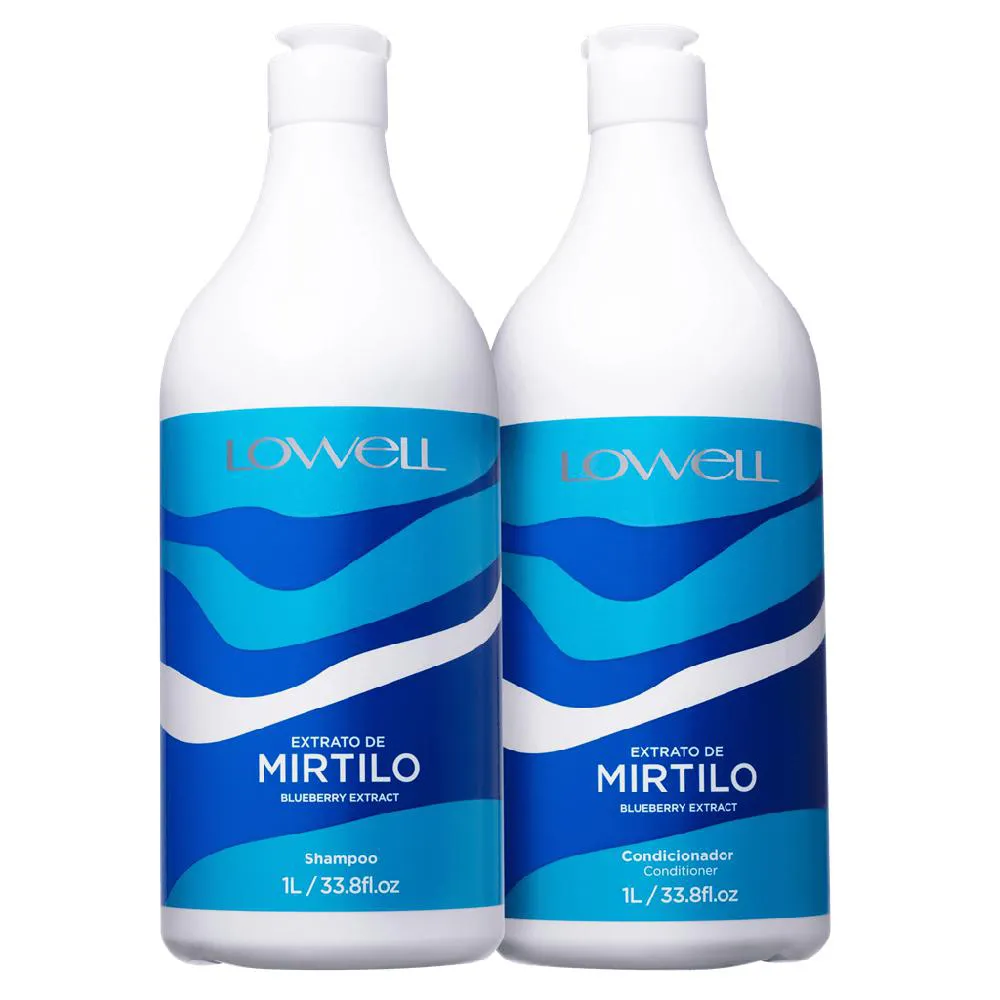 Kit Lowell Extrato de Mirtilo - Shampoo 1l + Condicionador 1l