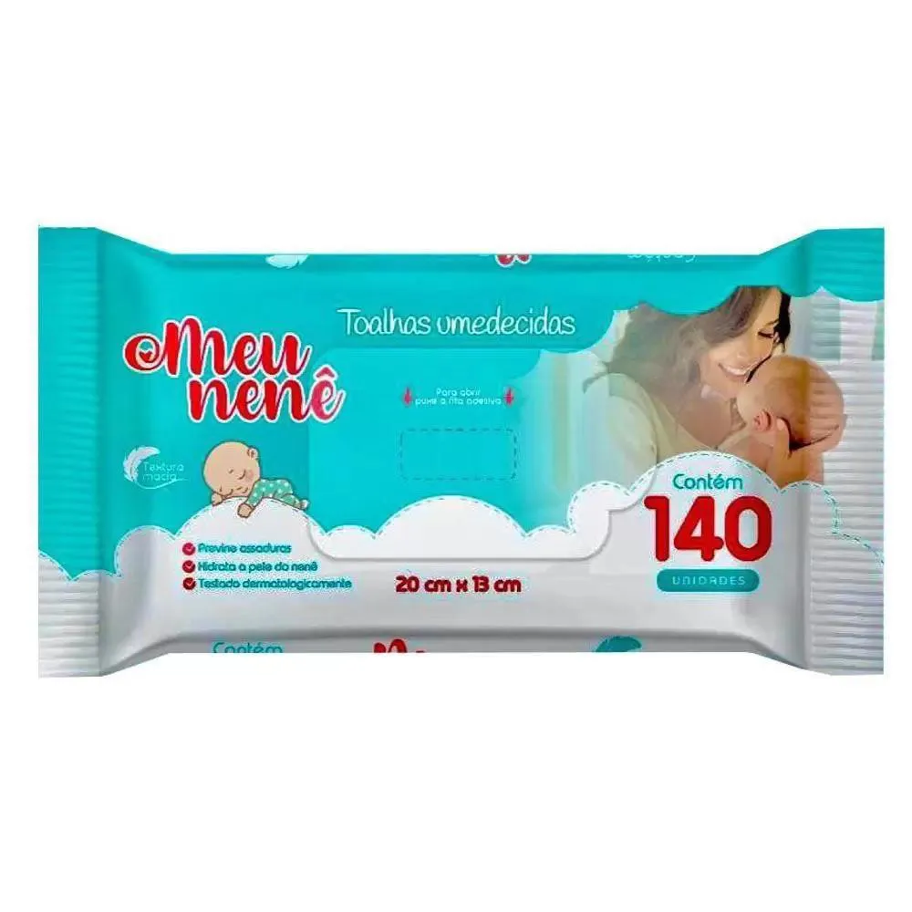 Lenço Toalha Umedecida Meu Nene 140un 20cmx15cm
