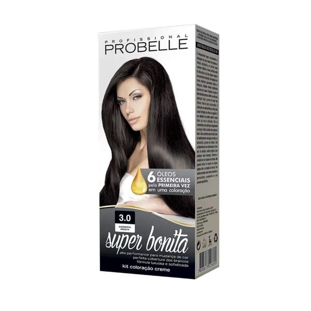 Tintura Probelle Super Bonita 3.0 Castanho Escuro