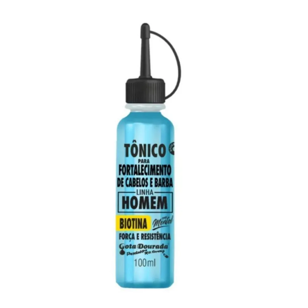 Tonico Gota Dourada Homem Cabelo e Barba Biotina/mentol100ml
