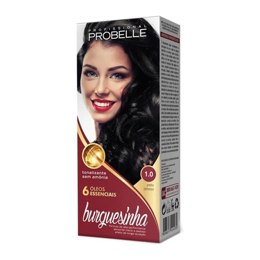 Tintura Probelle Burguesinha sem Amonia 1.0 Preto Intenso