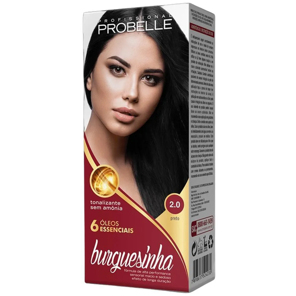 Tintura Probelle Burguesinha sem Amonia 2.0 Preto