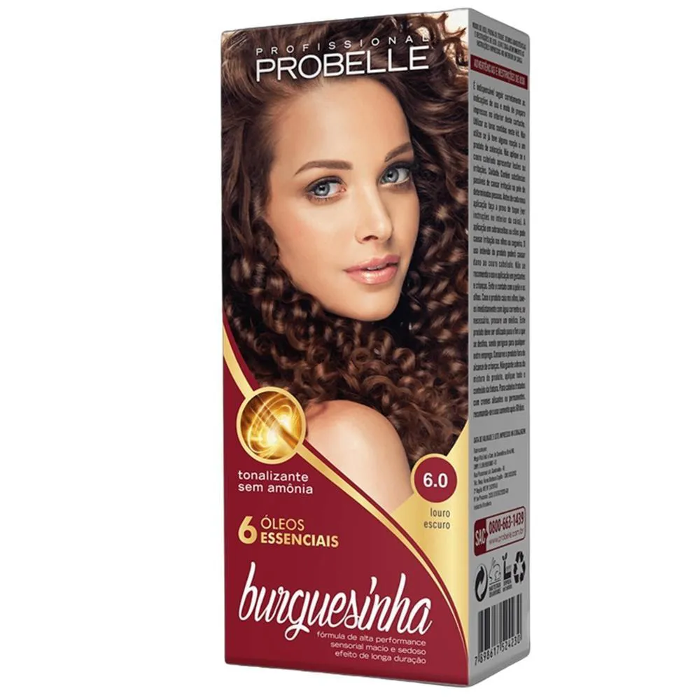 Tintura Probelle Burguesinha sem Amonia 6.0 Louro Escuro
