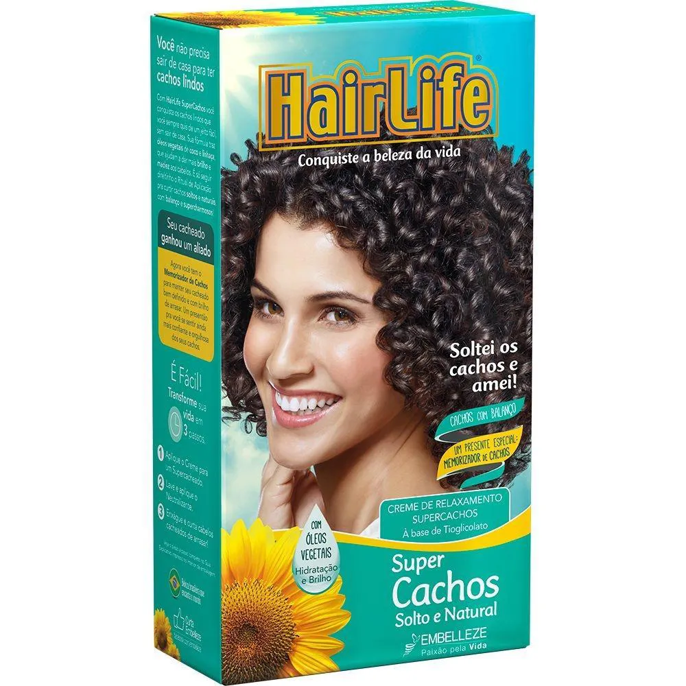 Creme Relaxante Hairlife Super Cachos Solto e Natural
