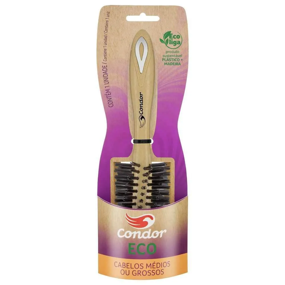 Escova de Cabelo Condor Eco Cabelos Medios Ou Grossos R-6806