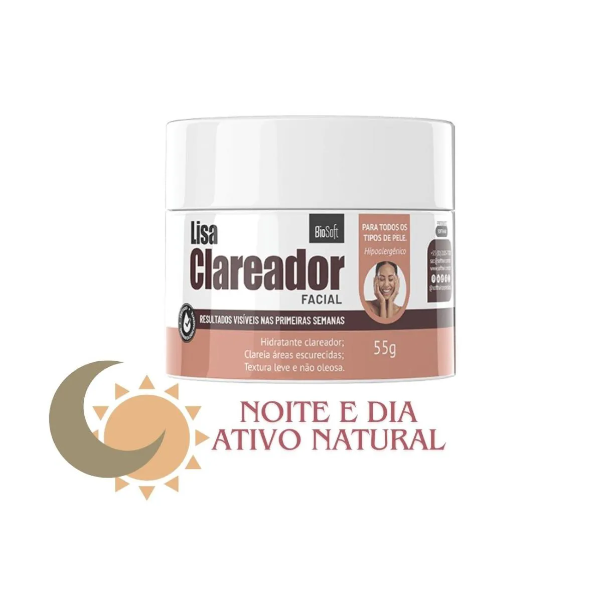 Clareador Facial Creme Manchas Escuras No Rosto Dia e Noite
