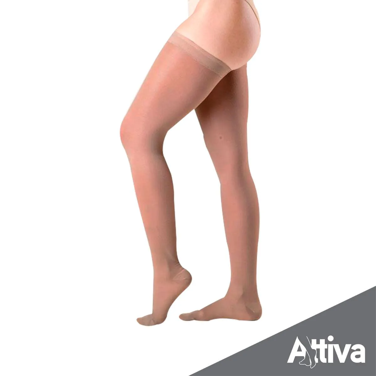 Meia Coxa 7/8 Attiva Media Compressao 18-21 Fem Fechada Natural Escuro M