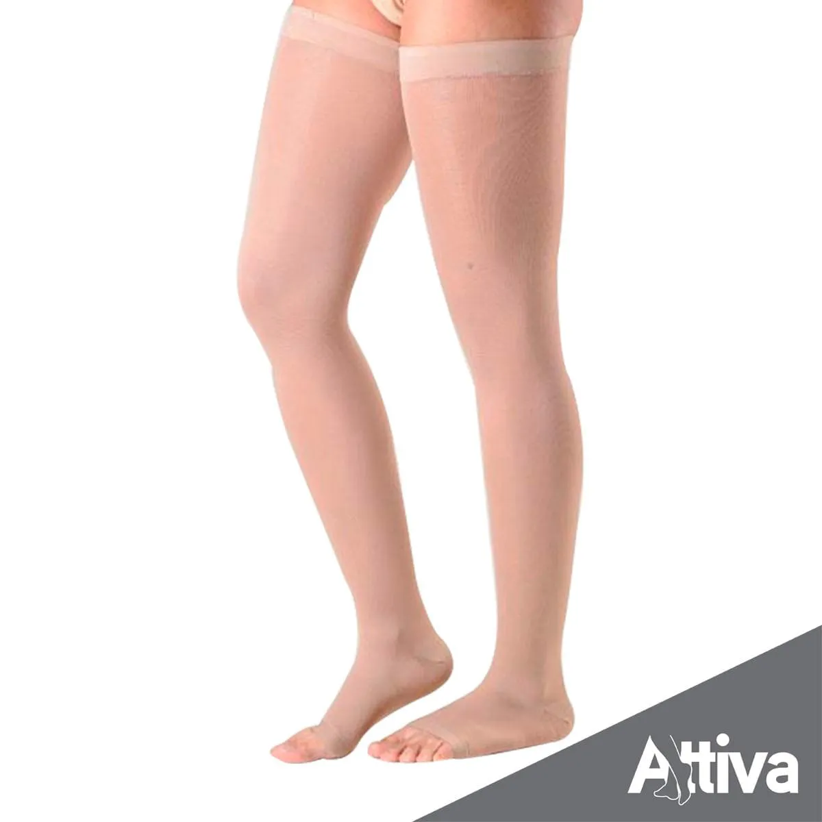 Meia Coxa 7/8 Attiva Media Compressao 18-21 Fem Aberta Natural P