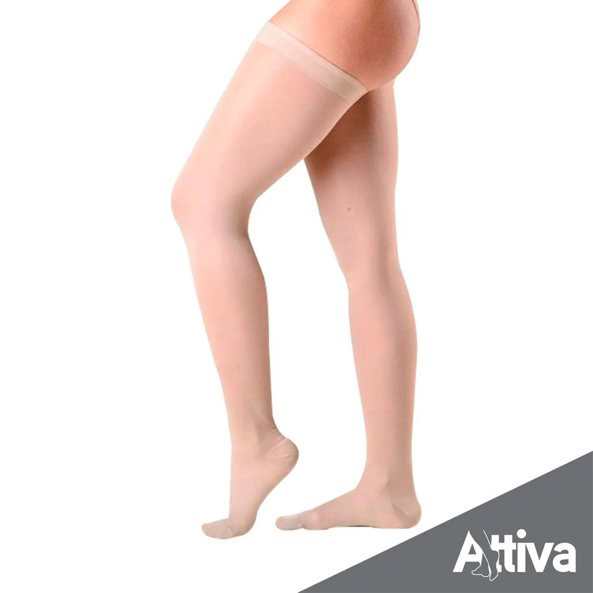 Meia Coxa 7/8 Attiva Alta Compressao 20-30 Fem Fechada Natural G