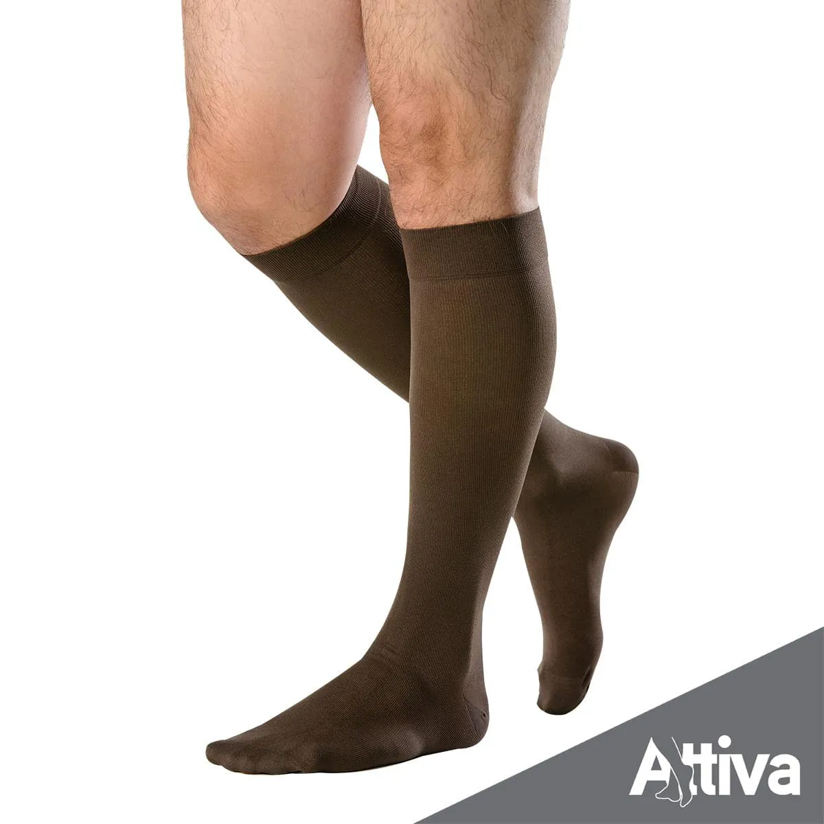 Meia ¾ Panturrilha Attiva Alta Compressao 20-30 Mas Fechada Marrom P