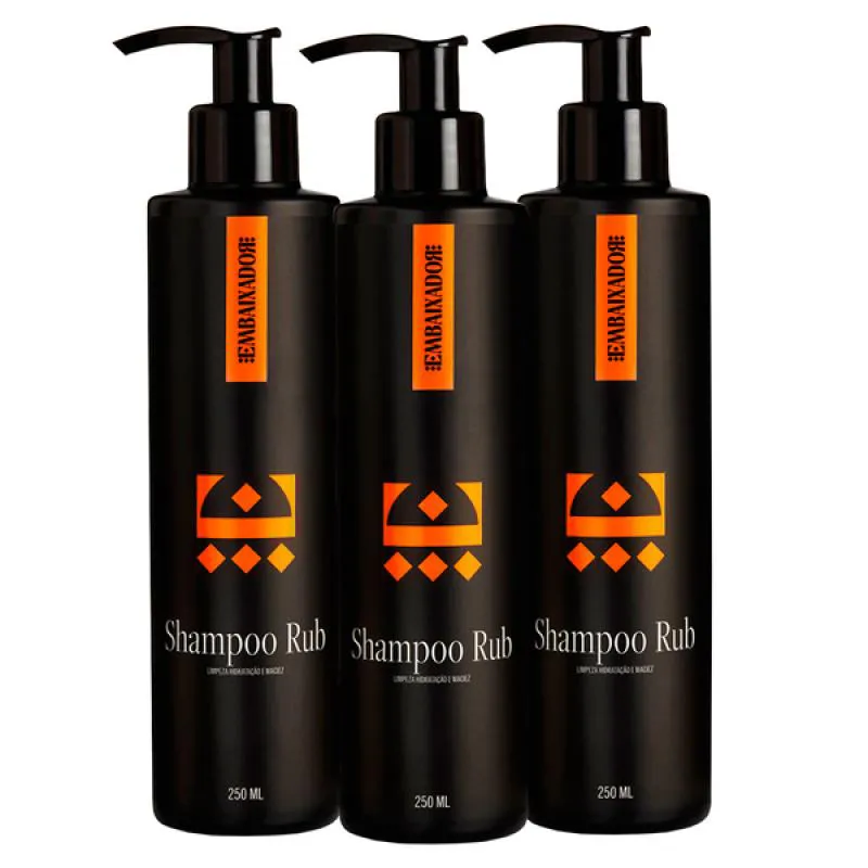 Kit 03 Shampoo para Cabelo Rub Embaixador 250ml