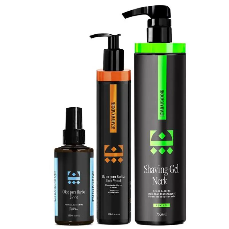 Shaving Gel Menthol + Óleo Goot + Balm Goot Wood Embaixador 750ml
