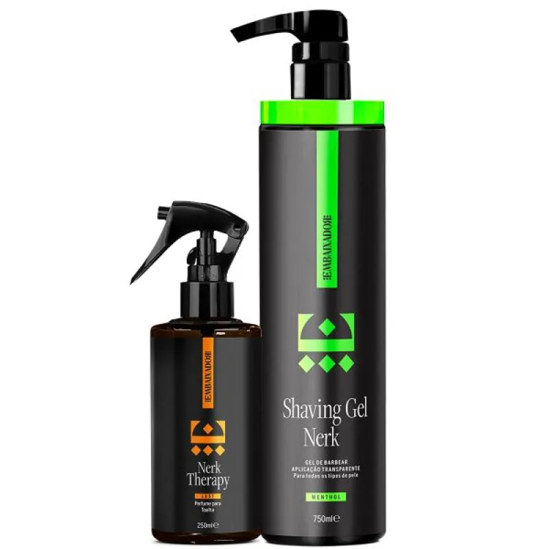 Shaving Gel Nerk Menthol + Perfume Toalha Nerk Therapy Lust 750ml
