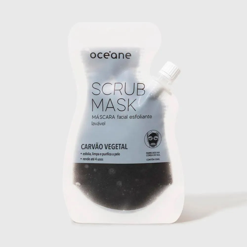 Máscara Facial Esfoliante de Carvão Vegetal 4 Usos - Scrub Mask 35Ml