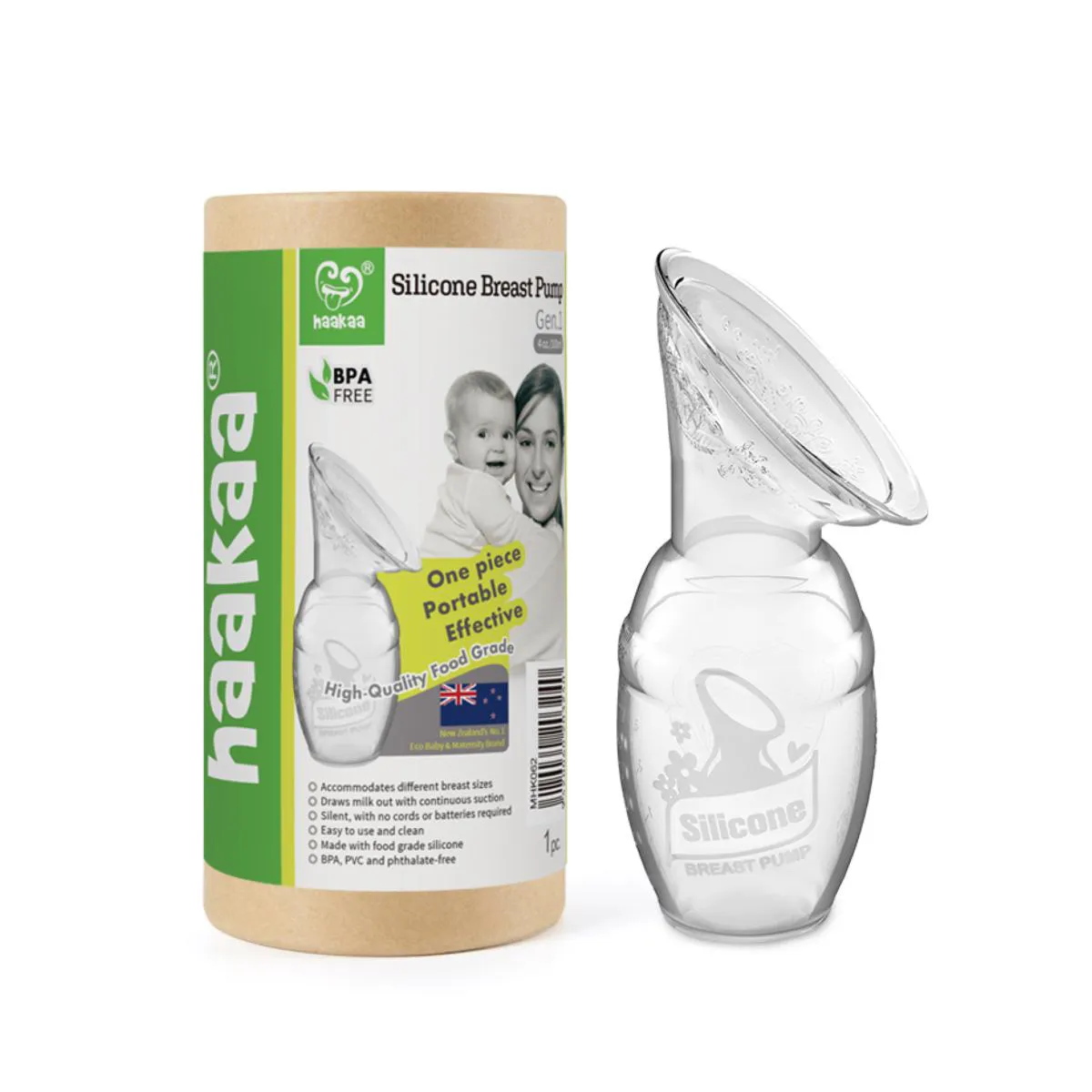 Bomba de Tirar Leite Manual Haakaa 100% Silicone 100ml