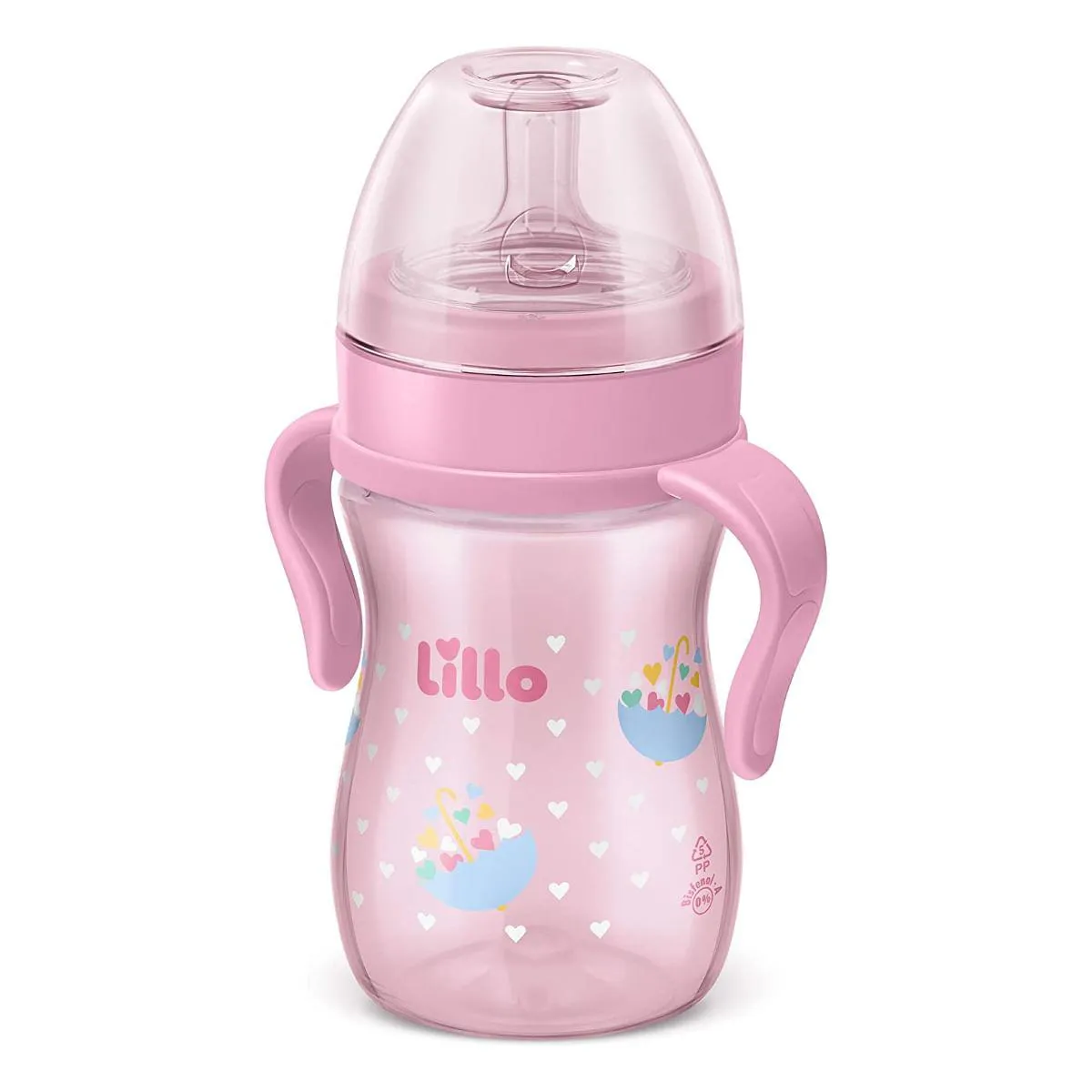 MAMADEIRA COM ALçA SUPER EVOLUTION 240ML ROSA - LILLO