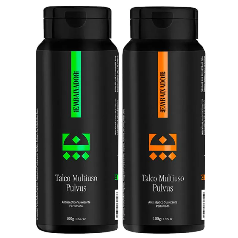 Kit 01 Talco Multiuso Pulvus + 01 Pulvus Menthol Embaixador 100g