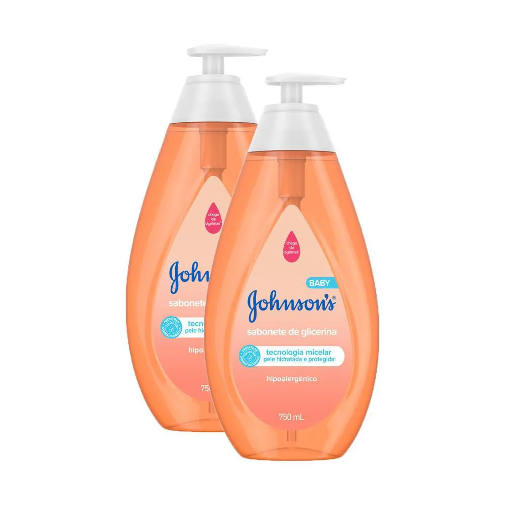 Kit com 2 Sabonetes Líquido Johnson's Baby da Cabeça Aos Pés 750ml
