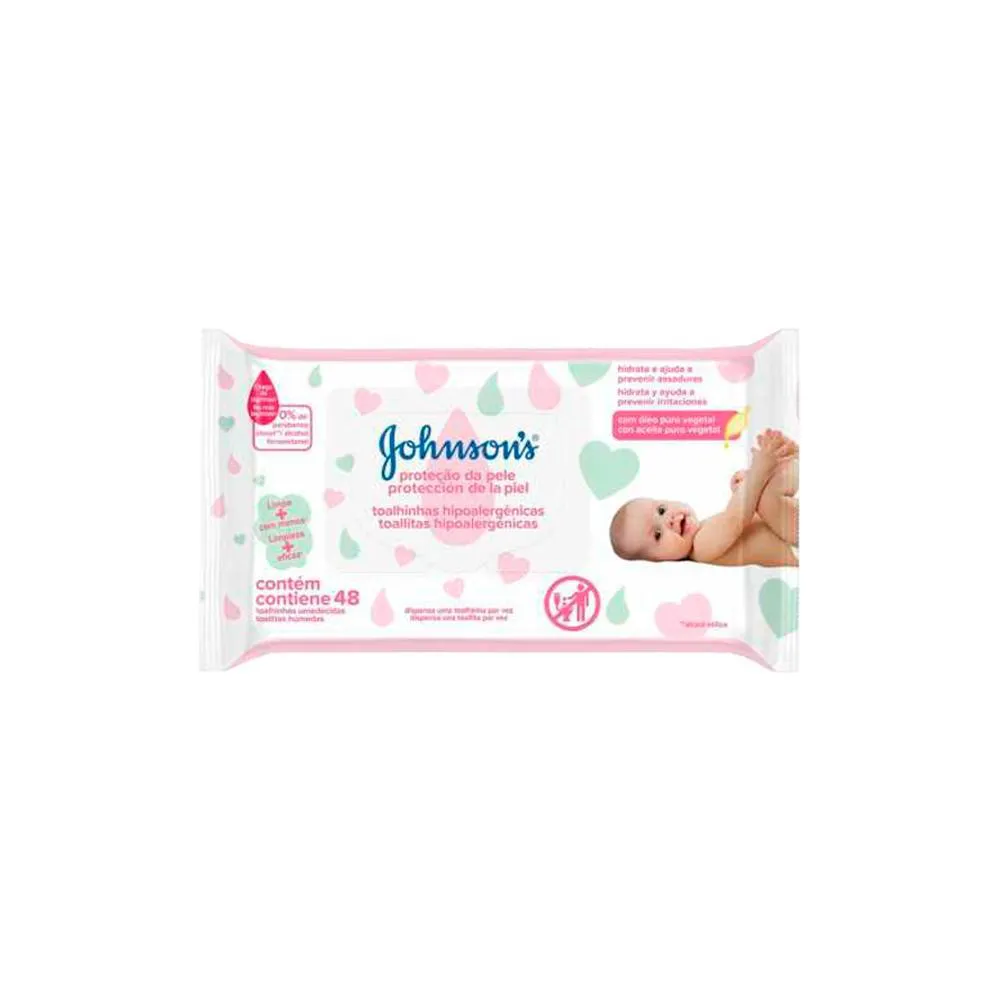 Lenço Umedecido Johnson's Baby Extra Cuidado 48 unidades