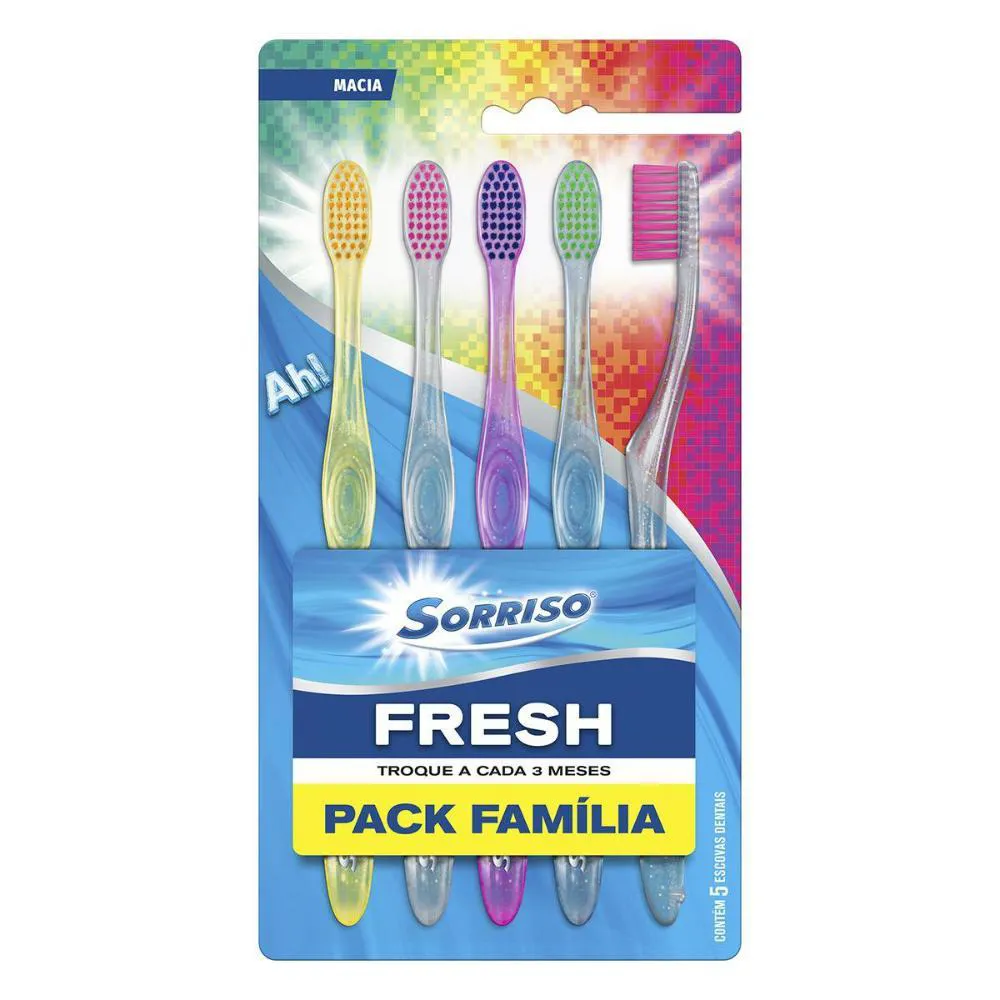 Escova Dental Sorriso Fresh com 5 unidades