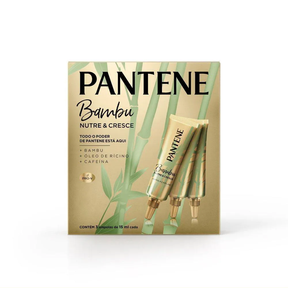 Ampola Pantene Pro-v Bambu Nutre e Cresce 15ml com 3 unidades
