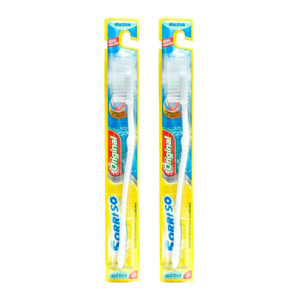 Kit 2 Escova Dental Sorriso Original Média