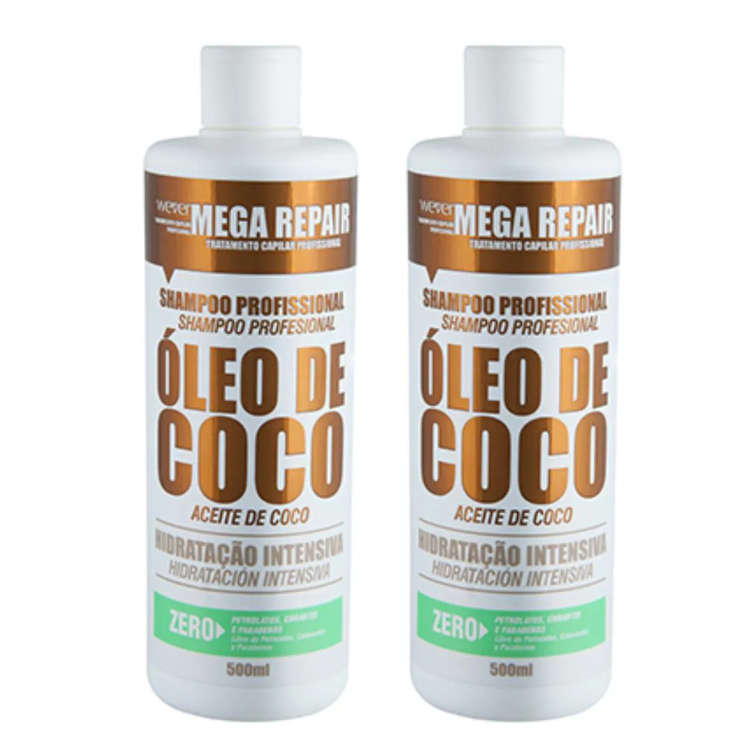 Kit C2 Shampoo Óleo de Coco Cabelos Ressecados 500ml – Wever