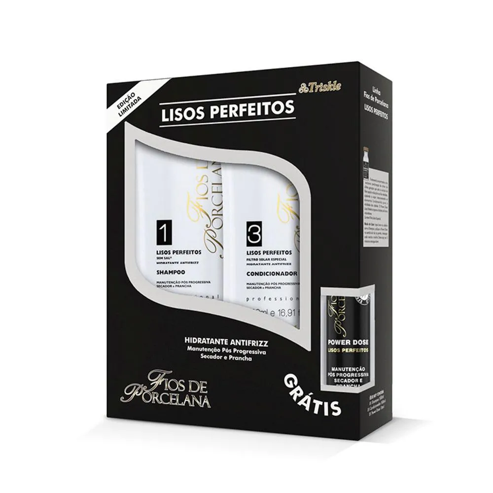Kit Shampoo + Condicionador Triskle Fios de Porcelana Lisos Perfeitos