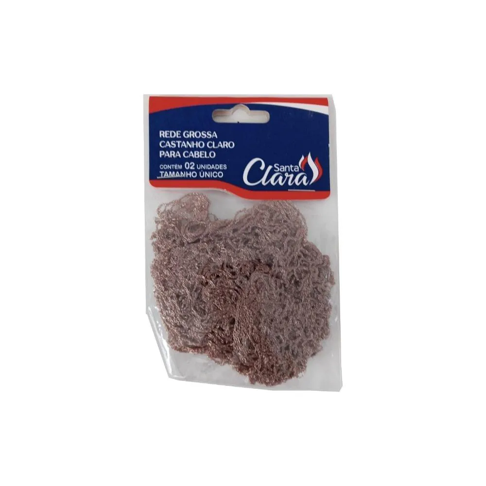 Rede para Cabelo Santa Clara C/2 Grossa Castanho Claro