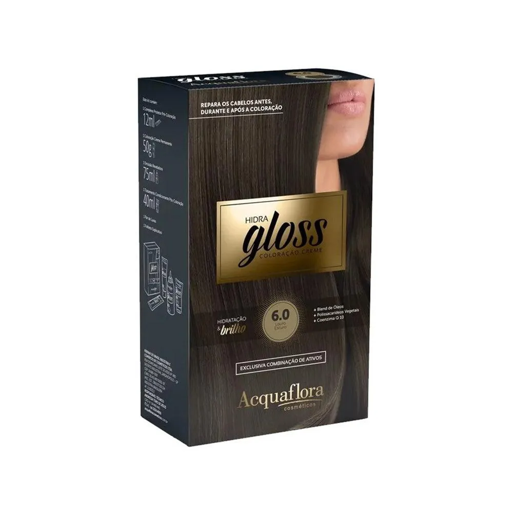 Tintura Acquaflora Hidra Gloss 60 Louro Escuro